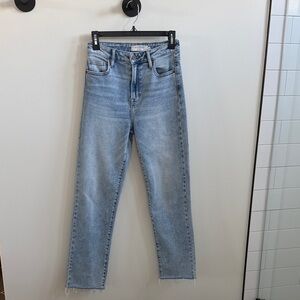 Zara Women's High-Rise Washed Blue Straight Jeans